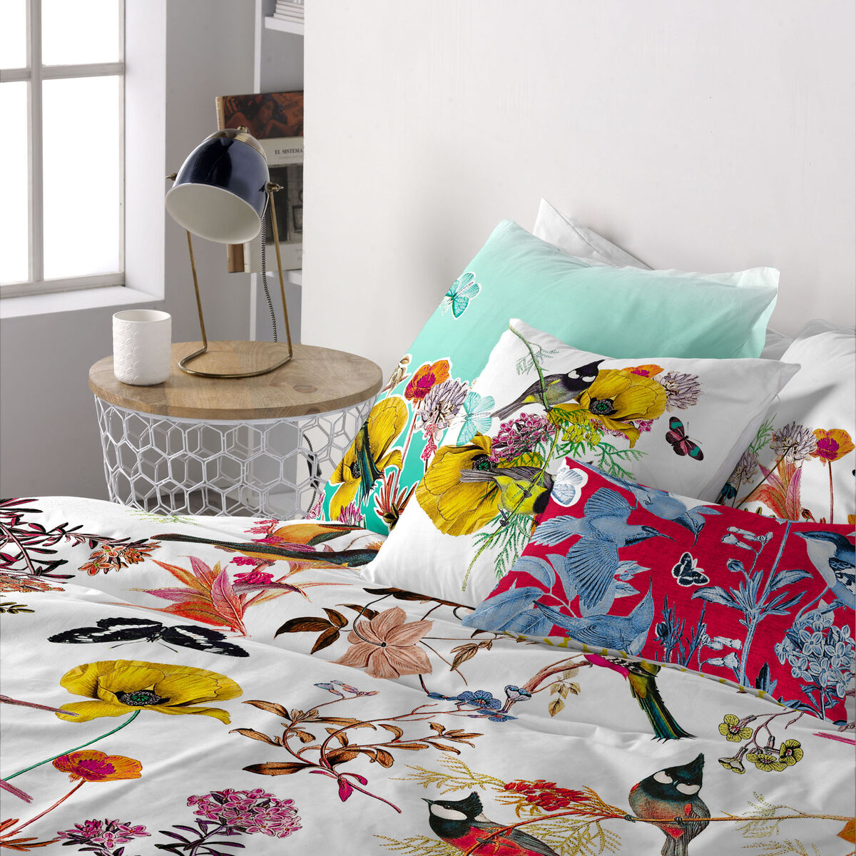 Kussensloopset HappyFriday Multicolour 50 x 75 cm 15 x 1 x 38 cm Vogels 2 Onderdelen